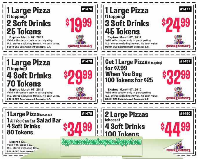 Free Promo Codes and Coupons 2023 Chuck E Cheese Coupons