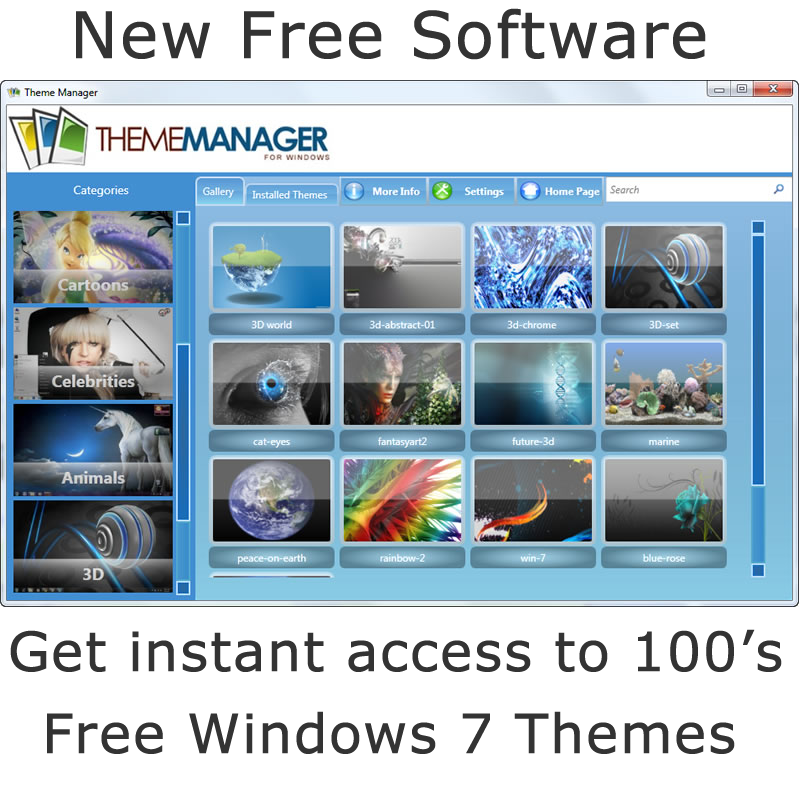 Themes manager. Windows 7 theme manager. theme manager. windows tema.