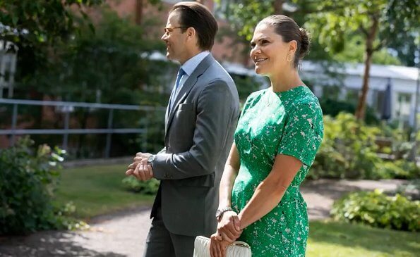 Crown Princess Victoria wore Tiger of Sweden jacenia dress. Princess Victoria wore a new green midi dress by Tiger of Sweden