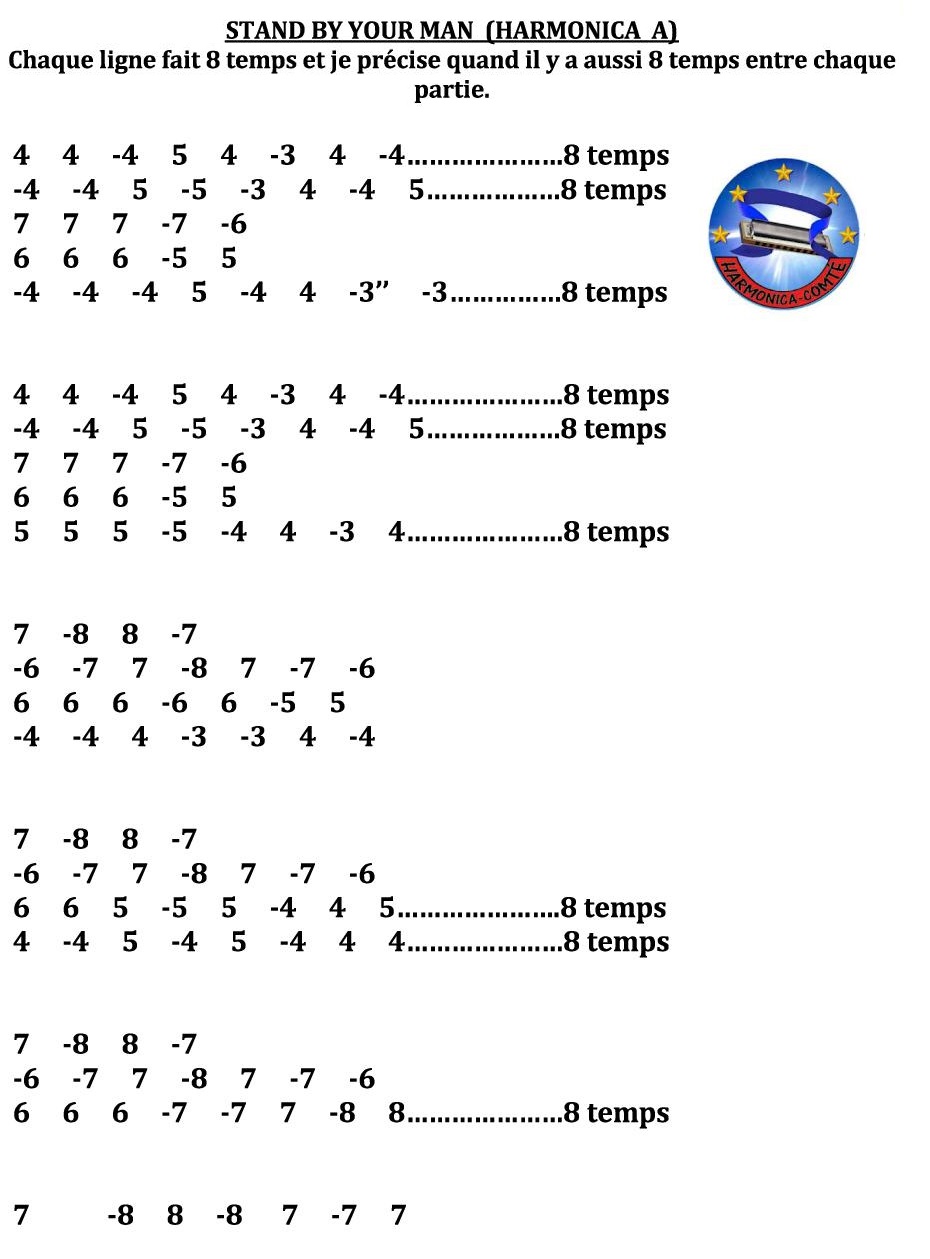 Harmonica Comté Stand by Your Man