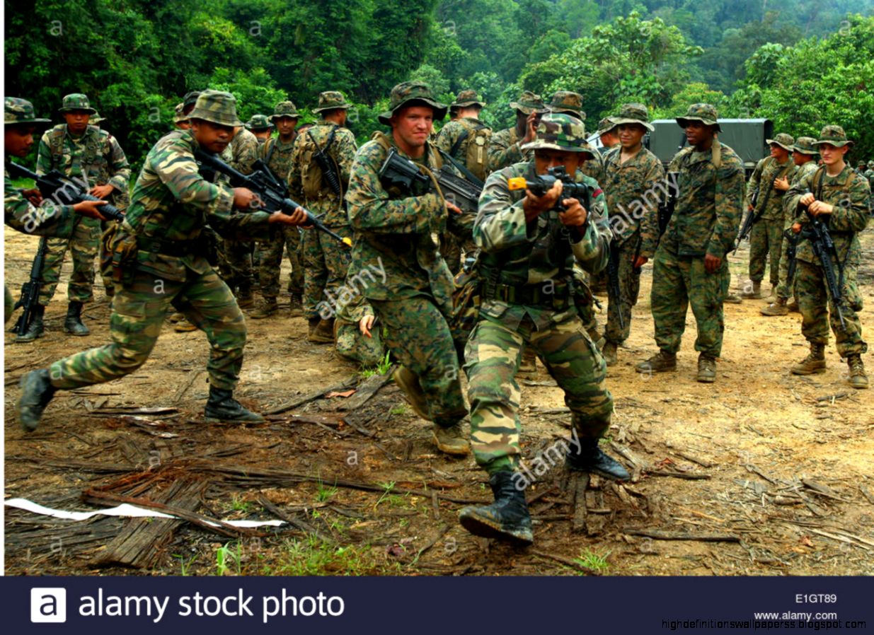 Us Marines And Malaysian Army Rangers Training