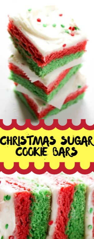 Christmas Sugar Cookie Bars #christmas #cookies - Iva Cooking