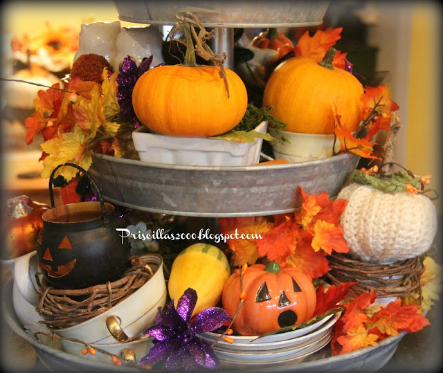 Pricilla's Halloween Tiered Tray-Treasure Hunt Thursday-From My Front Porch To Yours