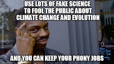 There are striking similarities between global warming hysteria and evolution. Both use fake science, appeals to ridicule, circular reasoning, and more