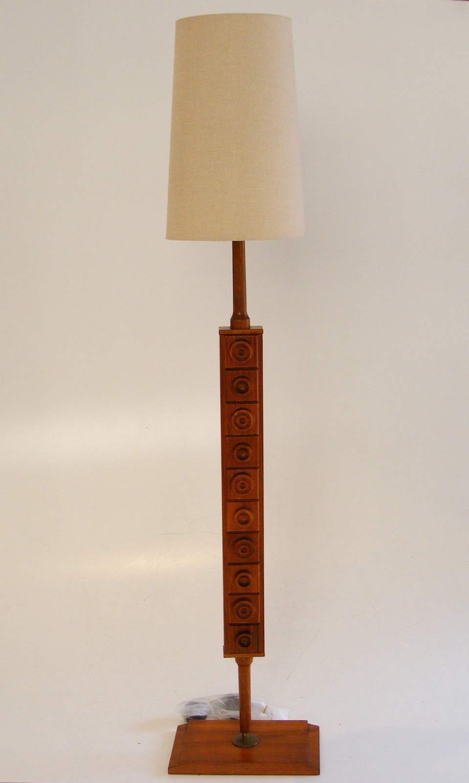 VAMP FURNITURE Solid Teak midcentury lamp base and shade_5July 2017