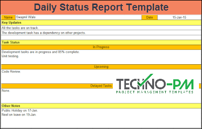 Daily report template excel, Daily report format in excel, Daily Status Report Template