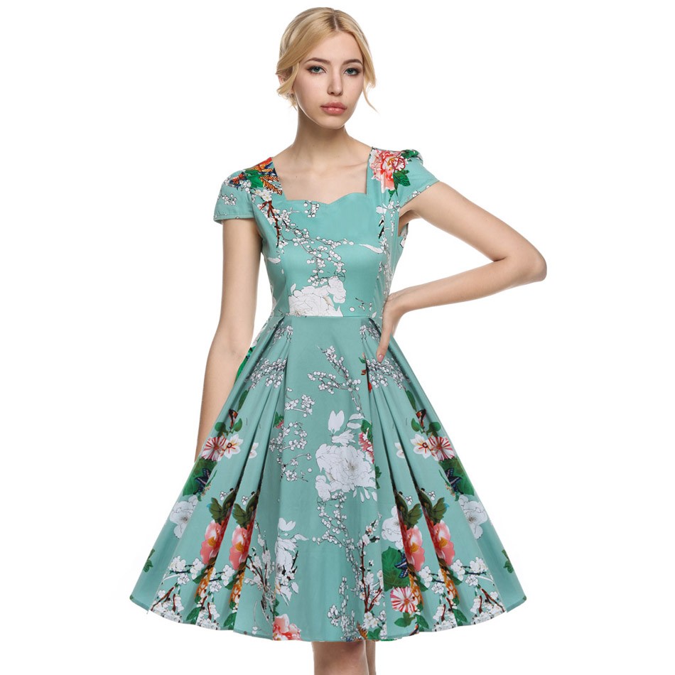 Intercontinental Apparel And Accessories Women Dress Retro Vintage 60s Floral S 4 Xl Summer