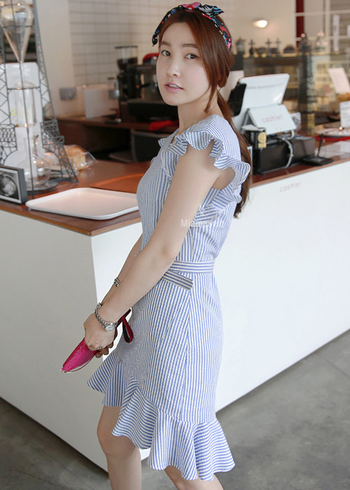 [Miamasvin] Ruffled Stripe Dress | KSTYLICK - Latest Korean Fashion | K ...