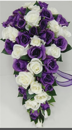 wedding bouquet purple rose