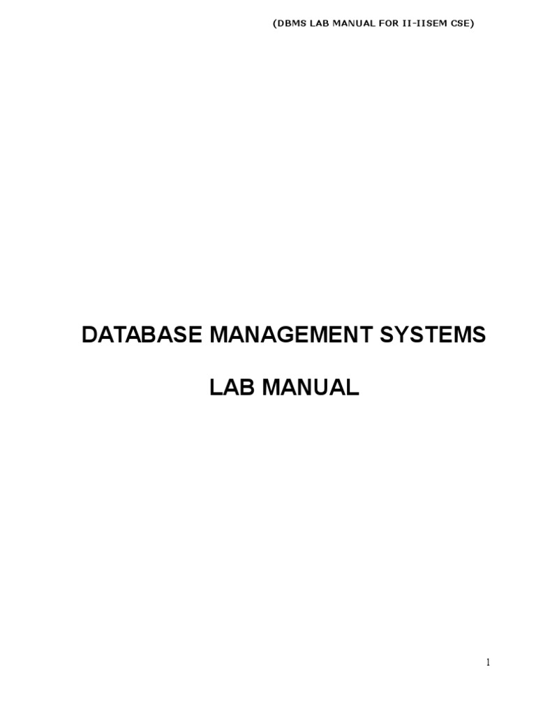 dbms lab manual Scribd india
