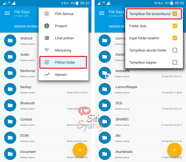 menampilkan file hidden panda android