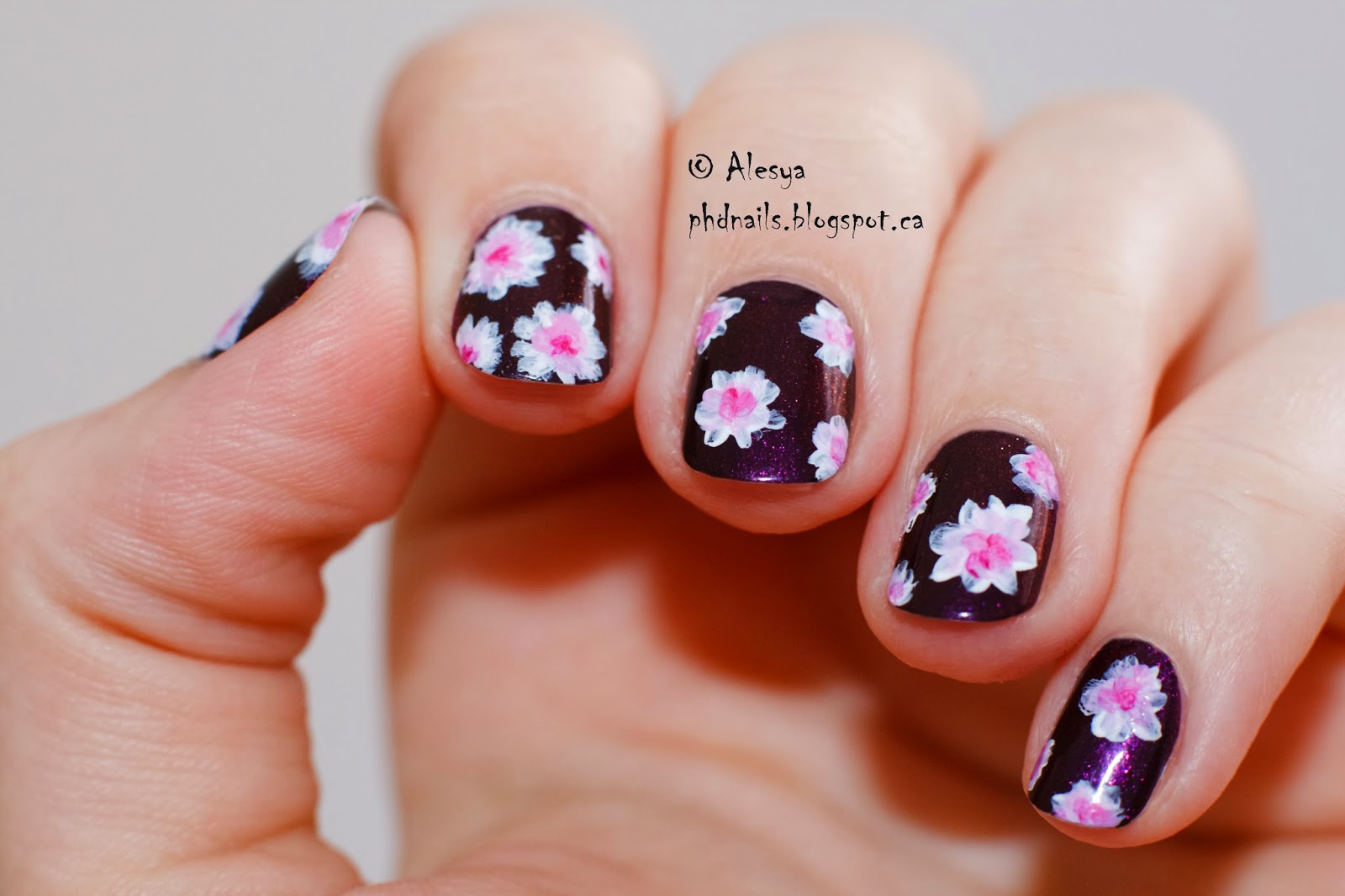 PhD nails "Chrysanthemum" nail art with Jem by Zoya