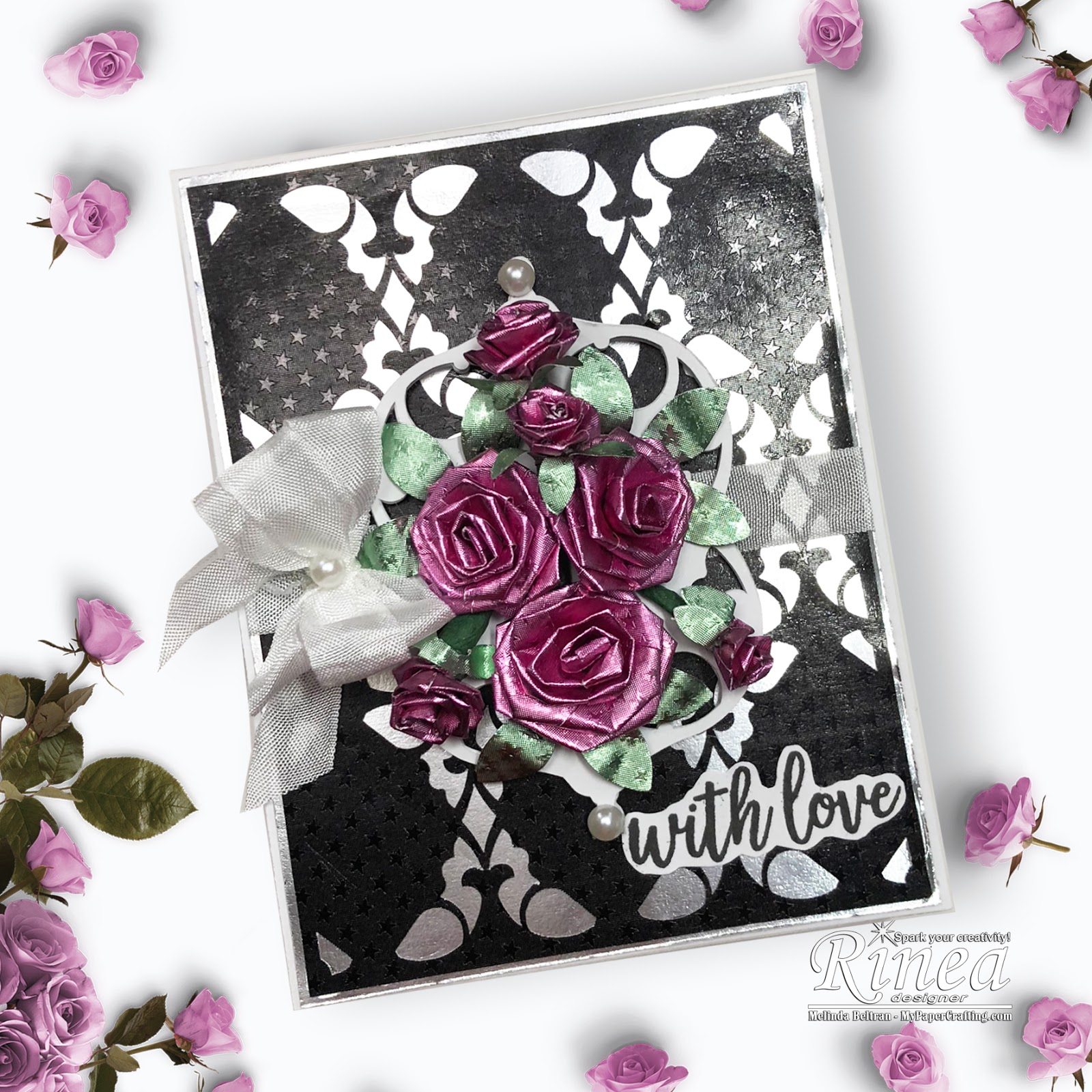 My Paper Crafting Com Rolled Roses With Rinea Foiled Paper Video Free Svg