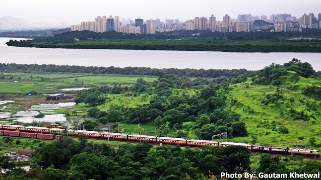 Diva Panvel Central Line Train Route, Thane Creek