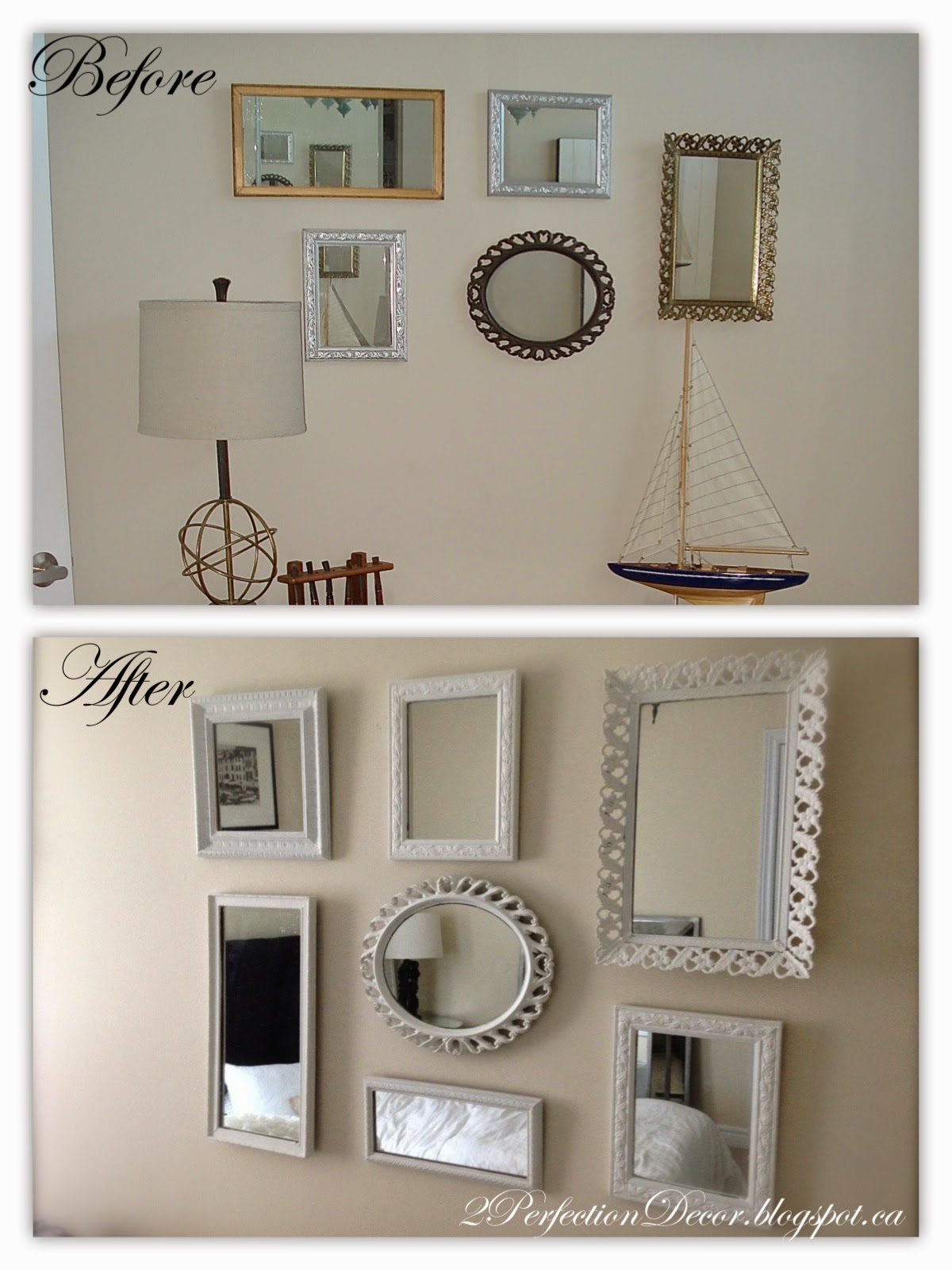2Perfection Decor: Painted Mirror Collage