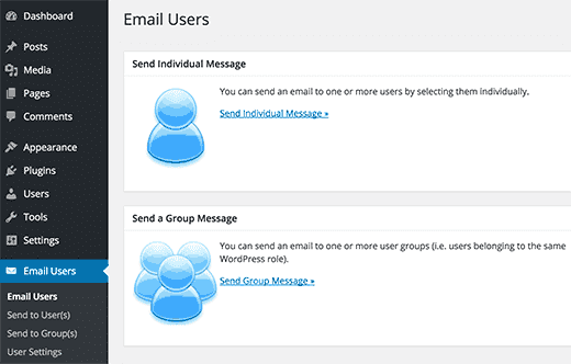 Use Email Users plugin to Send a Email to All Registered Users in WordPress 