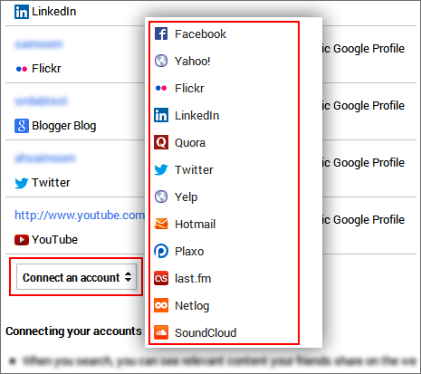 Connect Links on Google plus