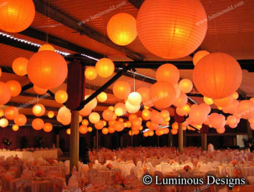 paper lantern outdoor wedding