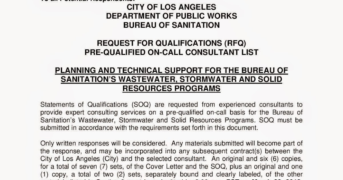 the roving neanderthal pre qualified on call consultant procurement department of public works bureau of sanitation