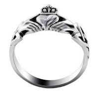 Sterling Silver Irish Claddagh Friendship and Love Band Ring