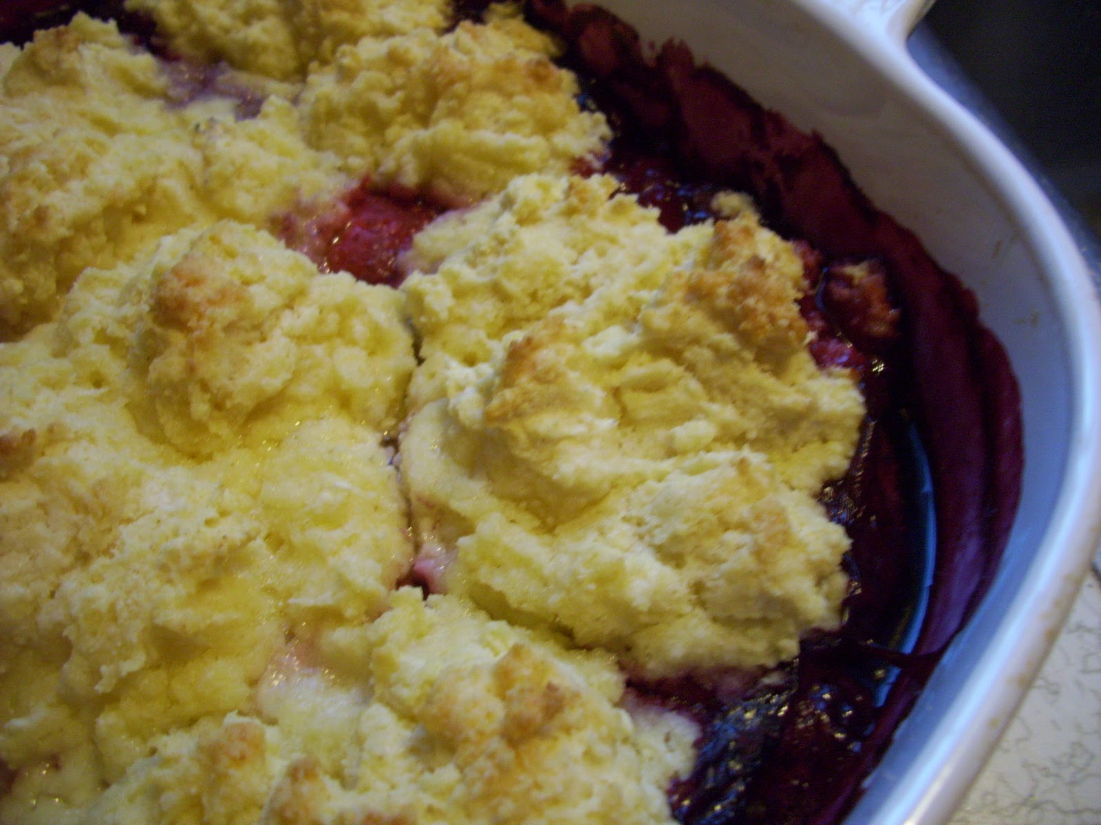 Adventures in My Kitchen What's Baking Mixed Berry Cobbler with