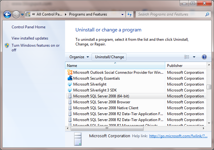 Codes Directory: Uninstall SQL Server Instance