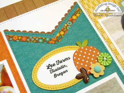 Doodlebug Design Flea Market Fall Pumpkin Patch Scrapbook Layout by Mendi Yoshikawa