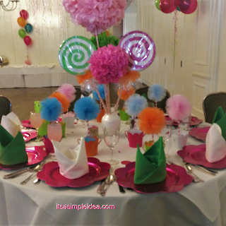 birthday party girls decorations cake lollipops glitter and paper decor