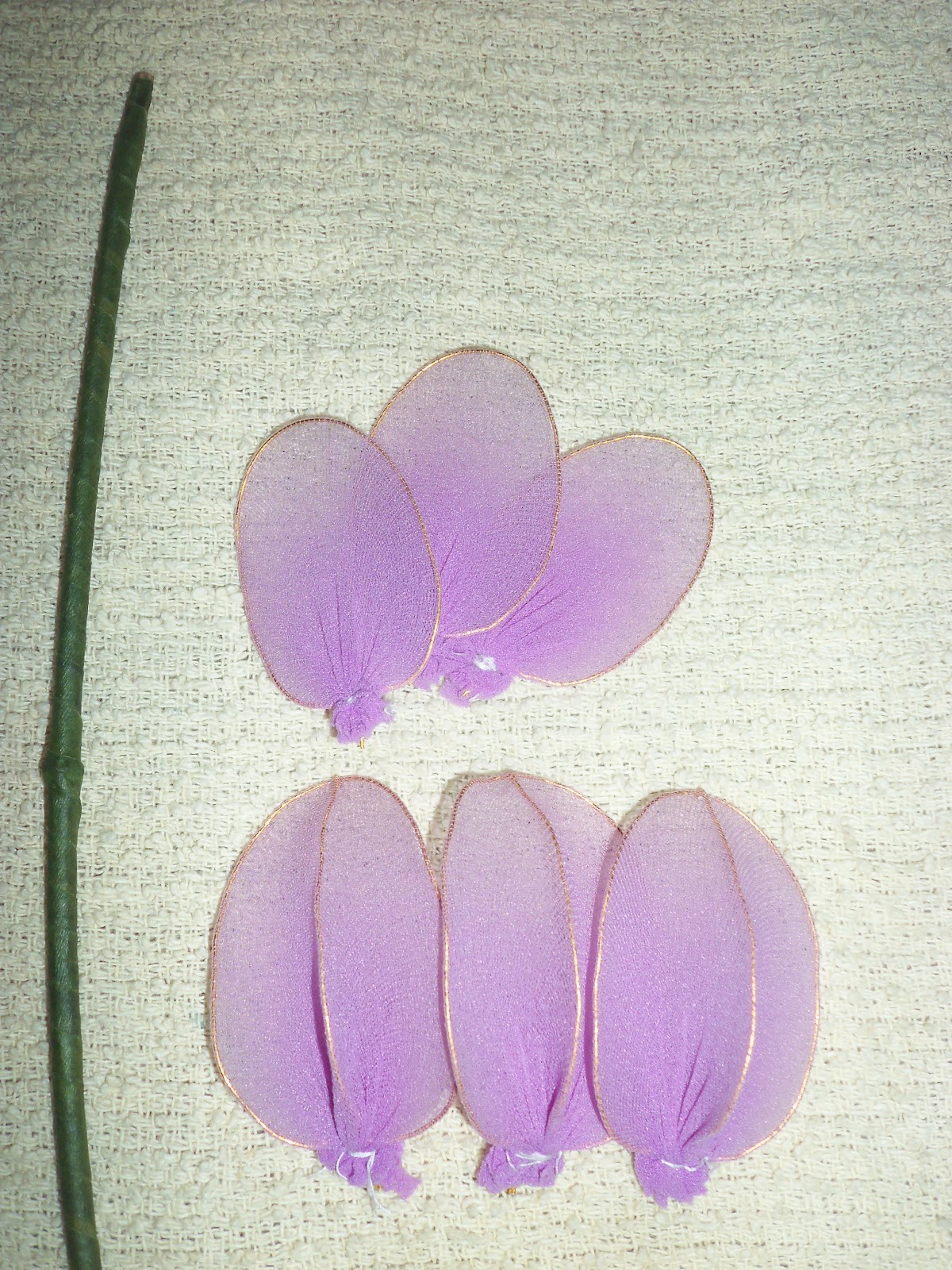 crafting and cooking Tulips flower making with nylon stockings