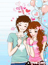 couple cute cartoon animated si
