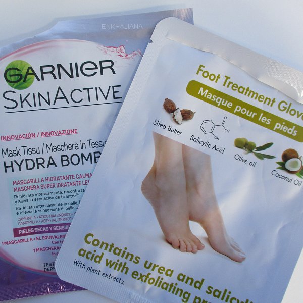 Rosella New York Masque Pour Les Pieds / Garnier Mask Tissu Hydra Bomb Hidratante Calmante