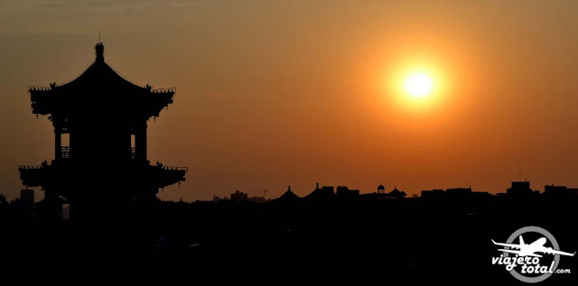 Atardeciendo sobre Xian, China