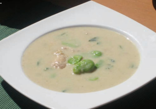 Sopa de kiwicha y habas