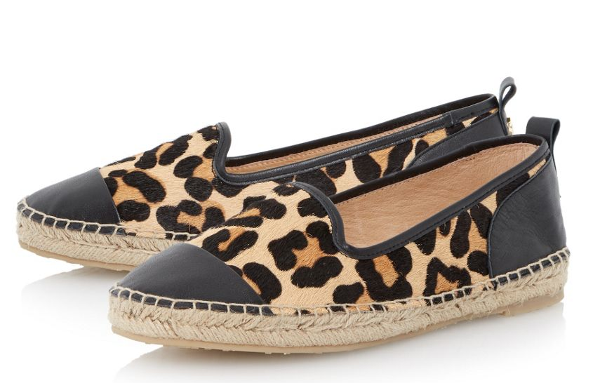 dune leopard print flat shoes