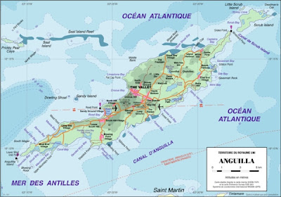 Carte d'Anguilla île des Caraibes