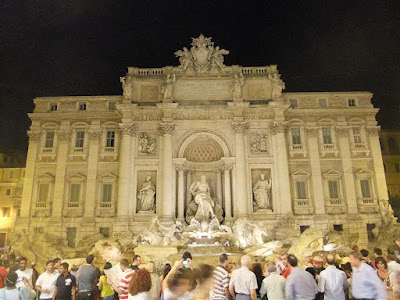 trevi fountain, rome italy, at night