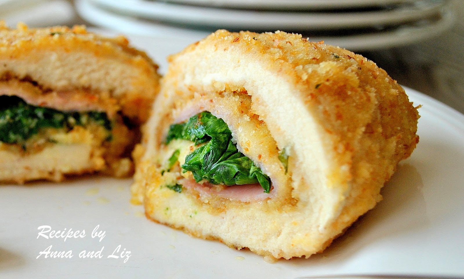 Chicken Rollatini with Ham Cheese and Spinach 2 Sisters Recipes by