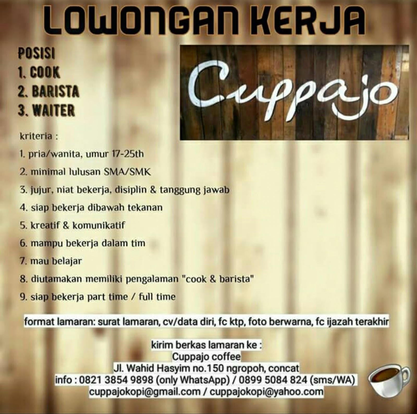 Lowongan Kerja Parttime Jogja Lowongan Kerja Part Time Di Jogja Untuk Lulusan Sma Pulang Kuliah