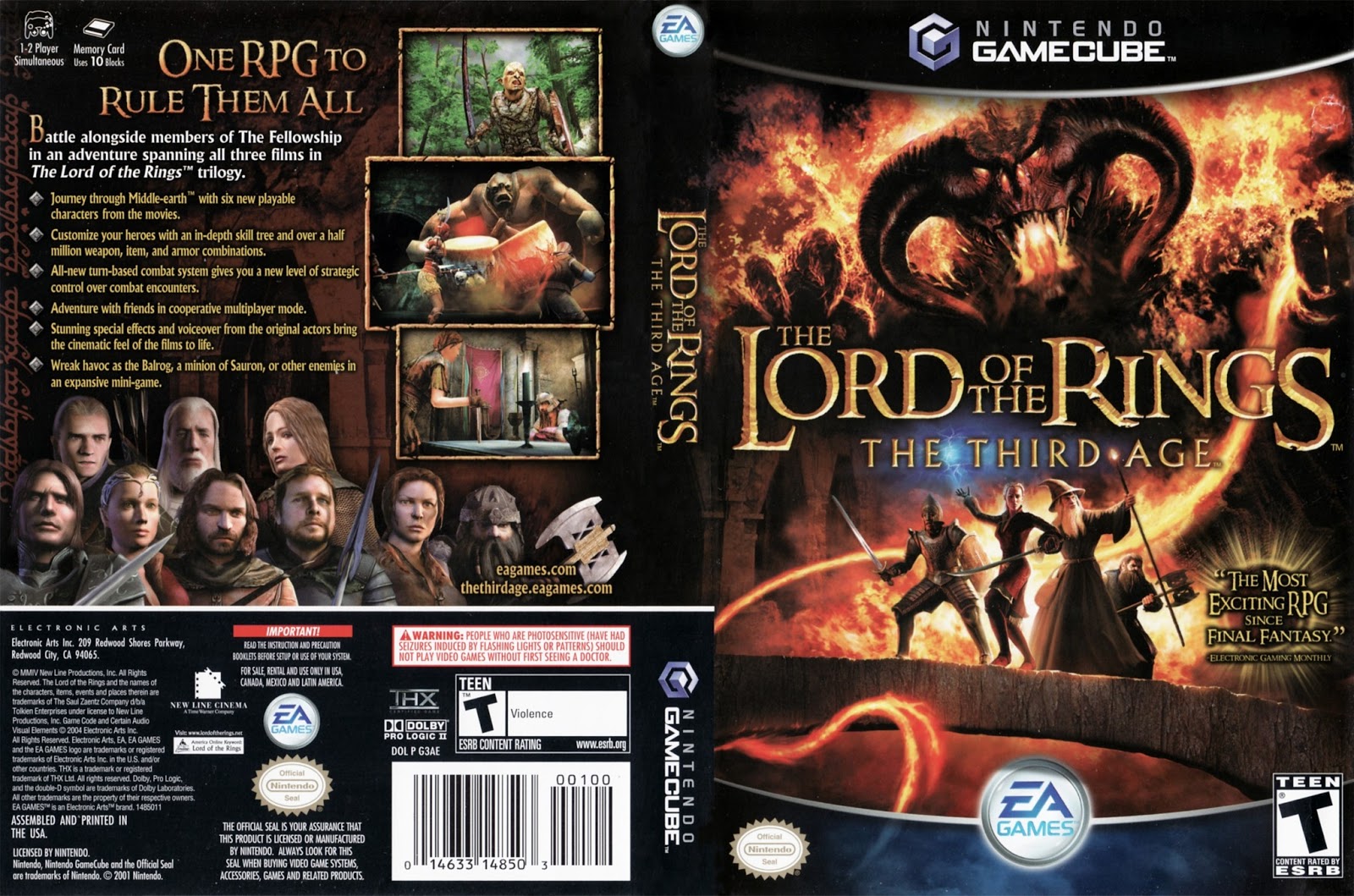 Playstation 2 Lord Of The Rings The Third Age World Capas: The Lord Of The Rings The Third Age