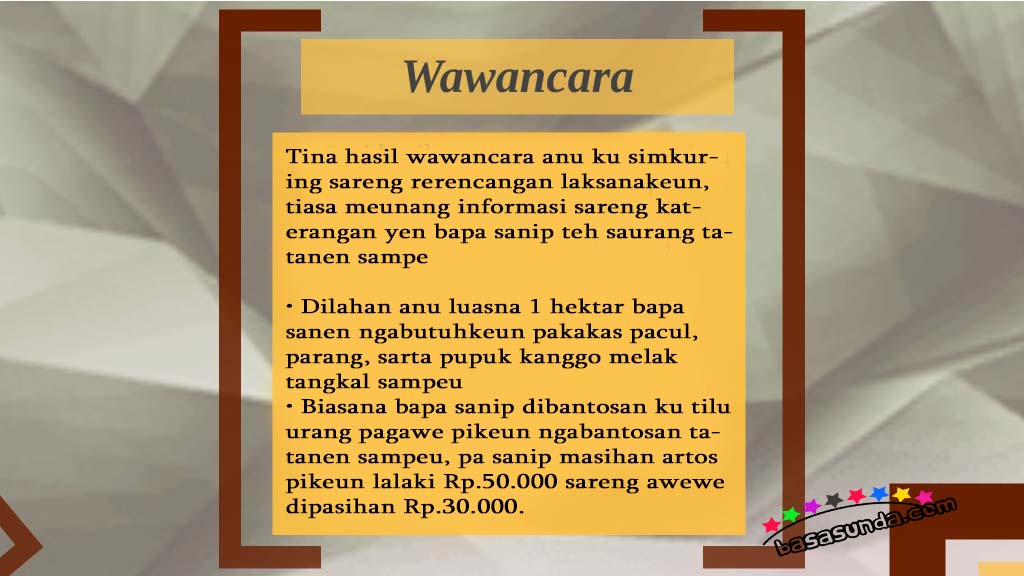Laporan Wawancara Narasi Dengan Petani Singkong Bahasa Sunda Kata Mutiara