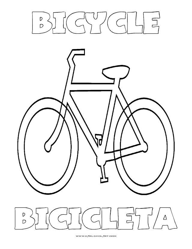 Dibujos Inglés - Español con B: Bicicleta - Bicycle