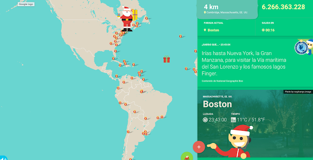 Santa por Google en Boston