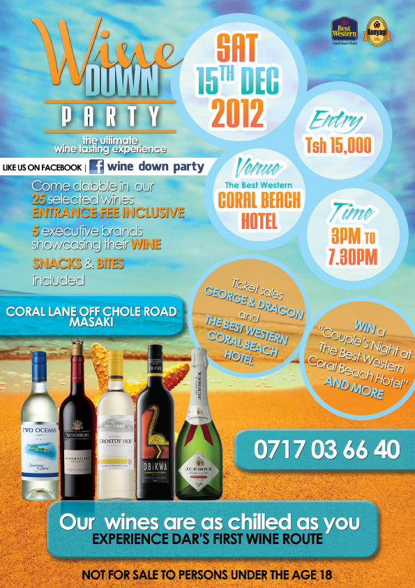 WINE DOWN PARTY CORAL BEACH MASAKI HAPATOSHI JUMAMOSI HII!! Under wraps