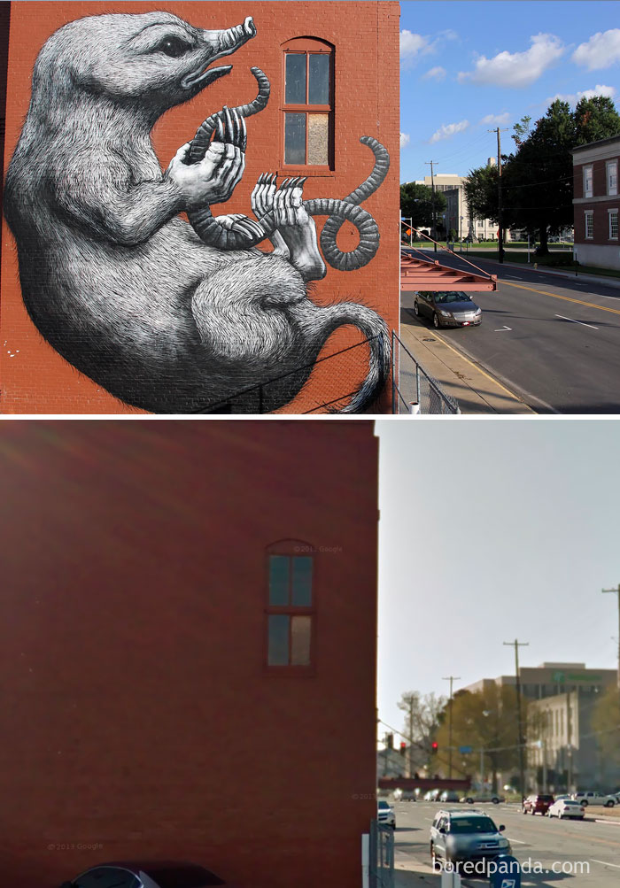 10+ Incredible Before & After Street Art Transformations That’ll Make You Say Wow - The Otter, Fort Smith, Arkansas, USA