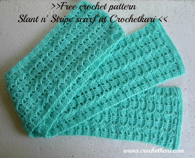 Slantnstripe scarf free crochet pattern