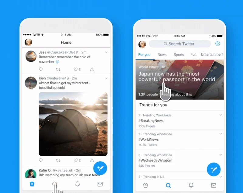 Twitter for iOS gains updated search tab with new section-based interface