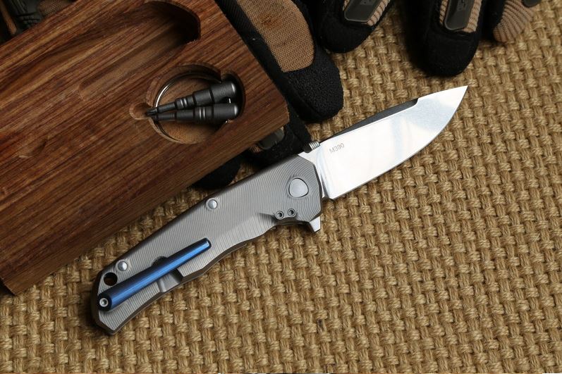 Best Chinese Knives TRE Style Full Ti with Sculptured Anodized Clip, 3