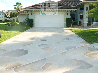 Decorative Concrete for a driveway remodel #decorativeconcrete #decorativeoverlay #concrete #driveway