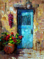 fe santa door doors paintings painting julie ford oliver watercolor christmas oil windows mexican talk fine southwestern juliefordoliver painters southwest