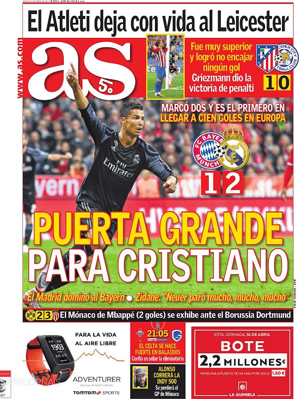 Real Madrid, AS: "Puerta grande para Cristiano"